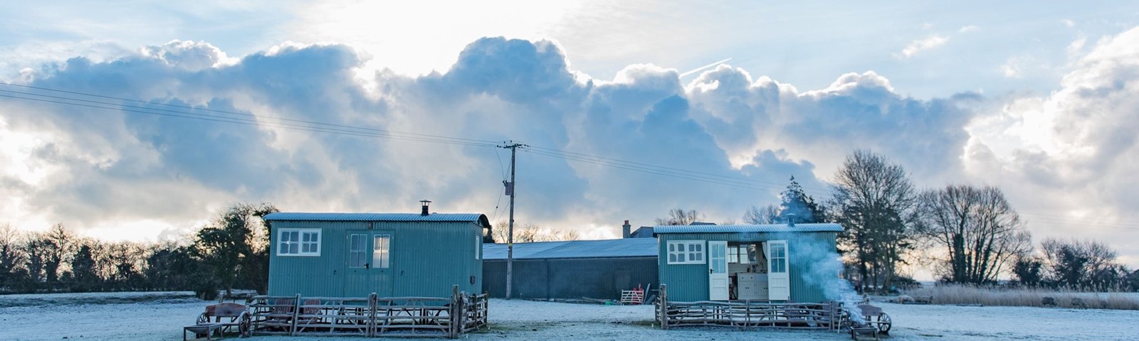 Outside Huts Front View